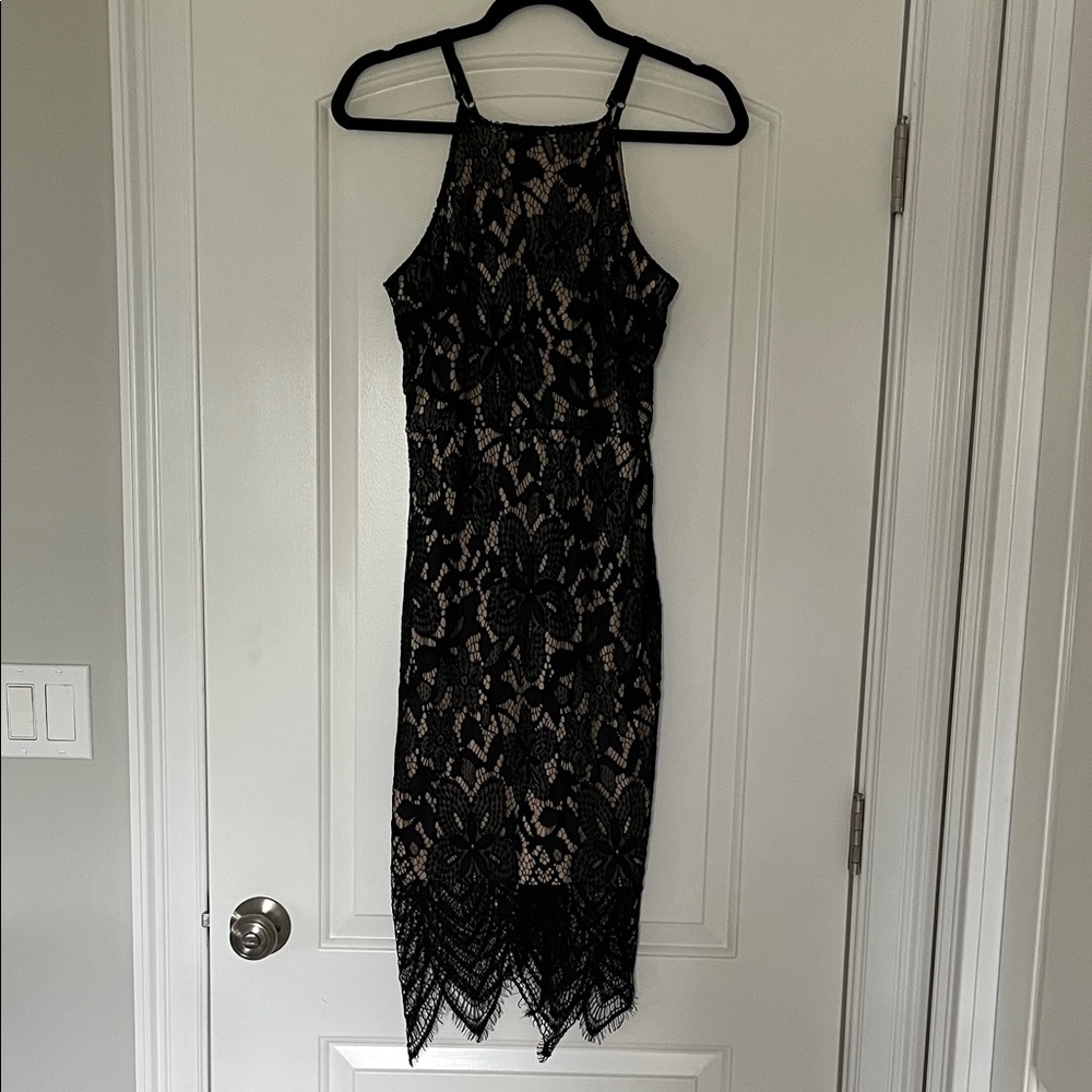 Forever 21 Black Lace Midi Dress